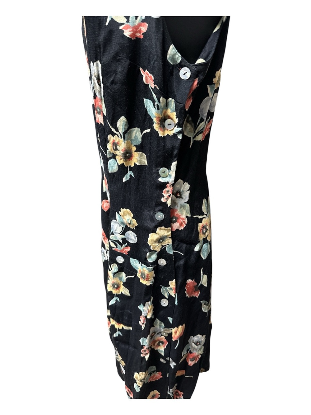 Express Floral Rayon Button Side Dress | 90s Grunge Cottagecore | Size S - Picture 2 of 6